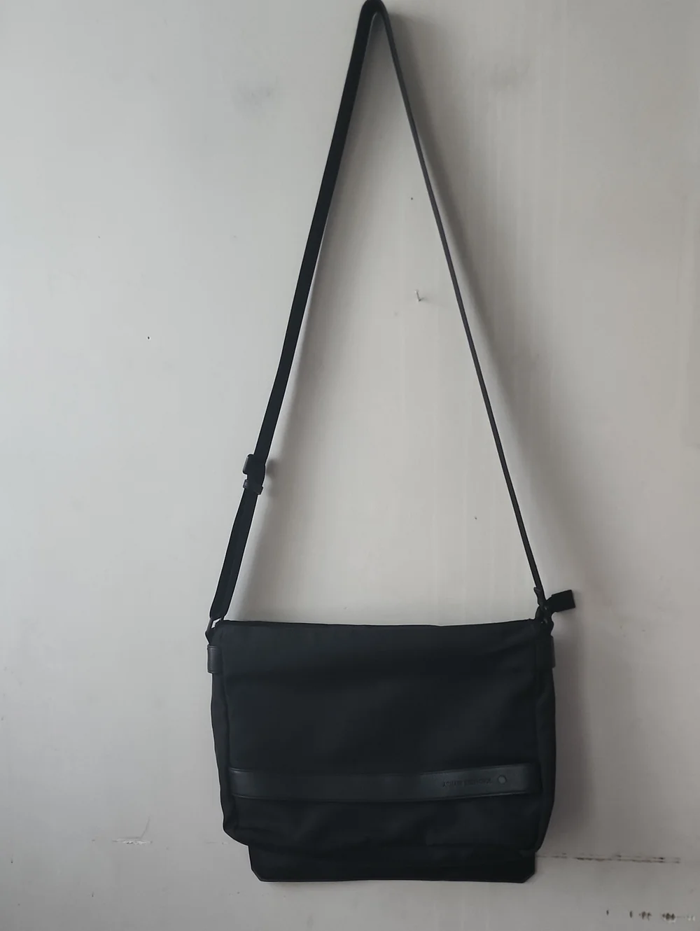 Armani Exchange Black Messenger Bag with Adjustable Shoulder Strap